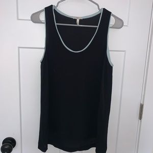Joie Silk Tank Top Black Teal Lining